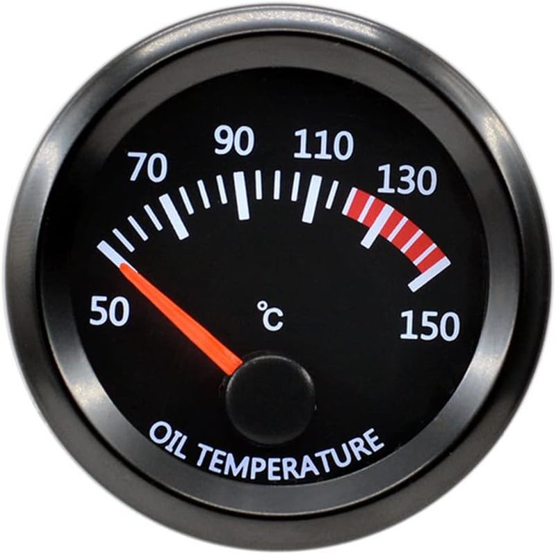 E Support Universal Car 52mm Pointer Oil Temp Temperautre Gauge Meter Kit Celsius White LED Light Pointer Indicator Dail Display Electronic - Image 1